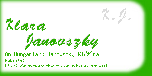 klara janovszky business card